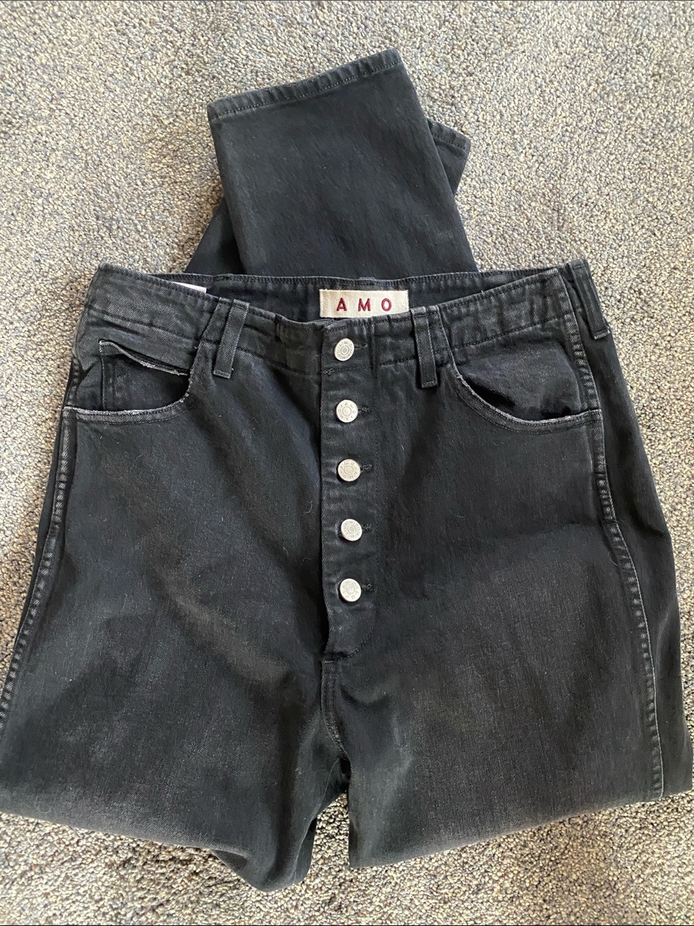 AMO Black High-Rise Button-Fly Women’s Jeans
